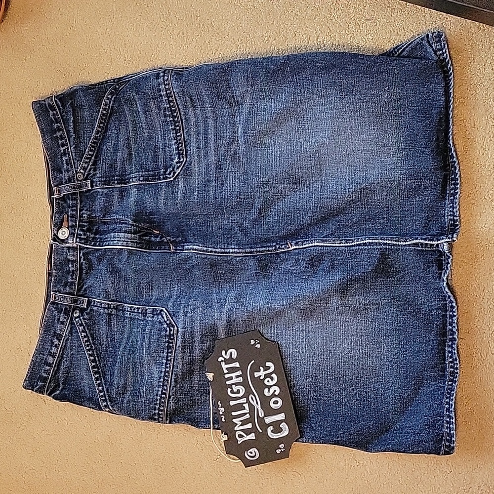 Express Jeans Denim Skirt 11/12 Blue Medium Wash